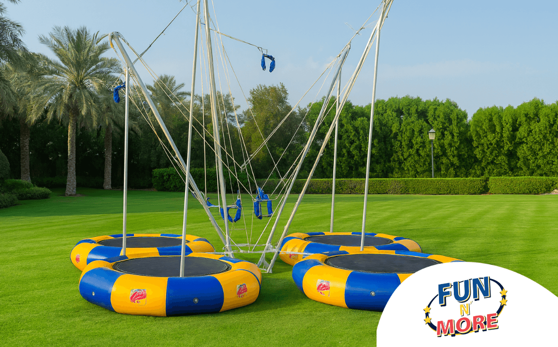 صورة الغلاف لباقة حفلة بالبيت: "ترامبولين بنجي ٤ أشخاص"