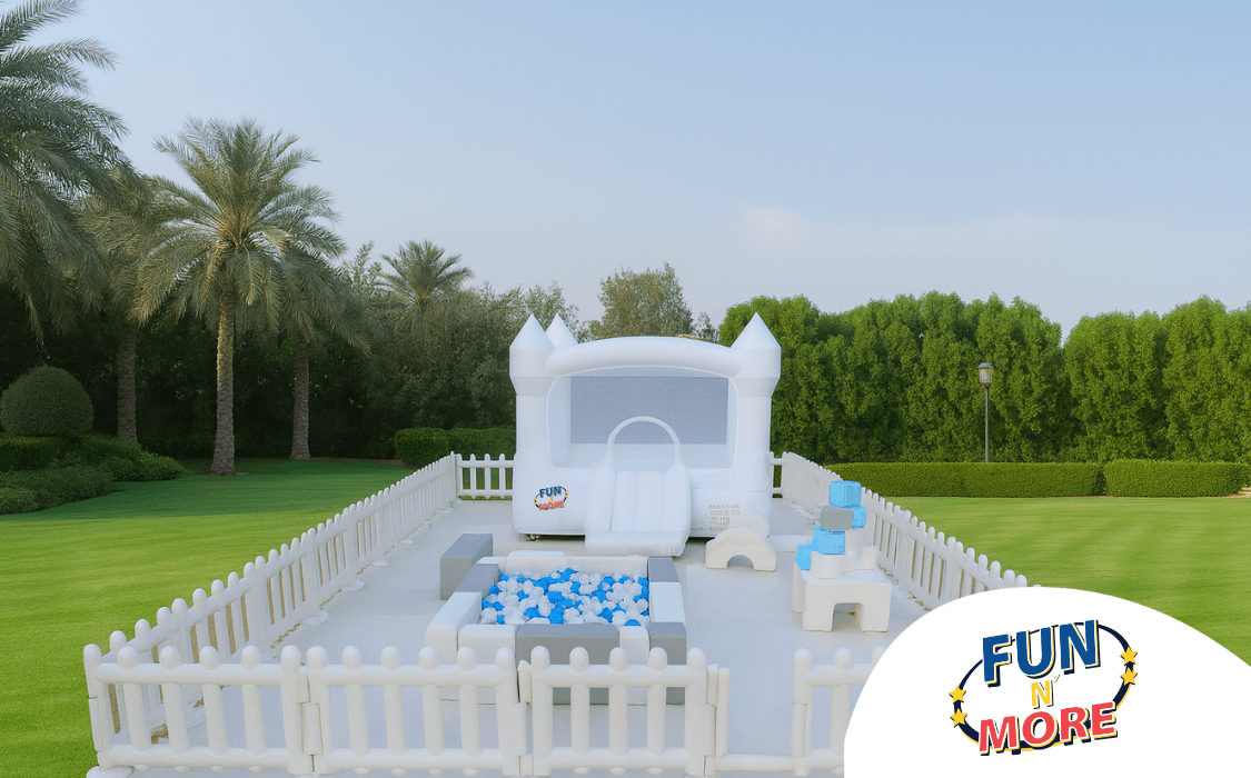 صورة الغلاف لباقة حفلة بالبيت: "ملعب ناعم أزرق"