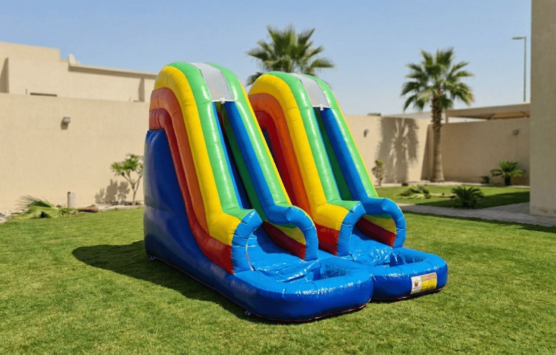 Cover image of home party package: "Rainbow Double Water Slide"